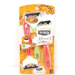 Women's Schick XTREME 3 Disposable Razors 3 PACK Hawaiian Tropic Scented 2X Aloe